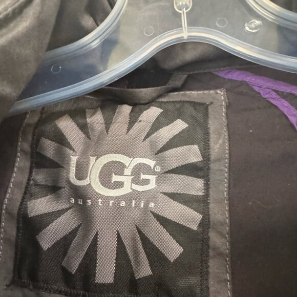 UGG Hallie Waterproof Coated Cotton Cape Poncho Trench Coat Jacket Hood Pocket M - Picture 12 of 16